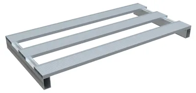 Vestil Aluminum Half Skid 24 In. x 47-7/8 In. x 3-3/4 In. 4,000 Lb. Capacity Silver