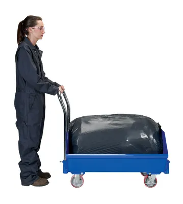 Vestil SLPT-24 low profile hopper shown from an alternate angle