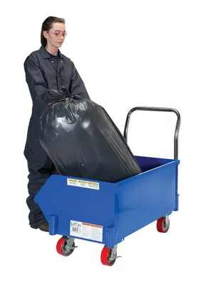 Vestil SLPT-24 low profile hopper shown from an alternate angle