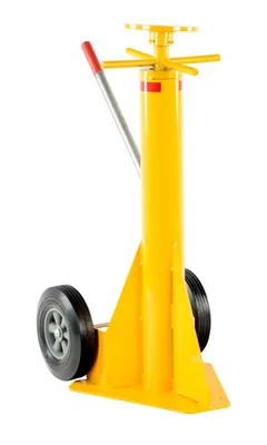 Vestil Steel Trailer Stabilizing Spin Top Jack 26-7/8 In. x 17-5/8 In. x 39 In. 100,000 Lb. Static Capacity Yellow