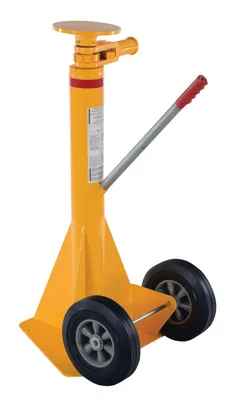 Vestil Steel Trailer Stabilizing Spin Top Ratchet Jack 26-5/8 In. x 17-5/8 In. x 39 In. 100,000 Lb. Static Capacity Yellow