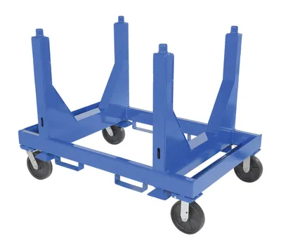 Vestil Steel Heavy Duty V Bottom Stackable Material Cart 36 In. x 54 In. x 40 In. 5000 Lb. Capacity Blue