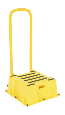 Vestil Polyethylene Nestable with Handrails Casters 1 Step 500 Lb. Capacity Yellow