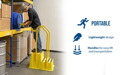 Vestil SPN-2-YL-HR-BR step poly nestable feature highlights