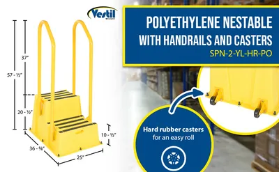 Vestil SPN-2-YL-HR-PO step poly nestable feature highlights