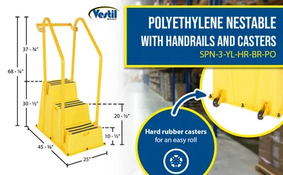 Vestil SPN-3-YL-HR-BR-PO step poly nestable feature highlights