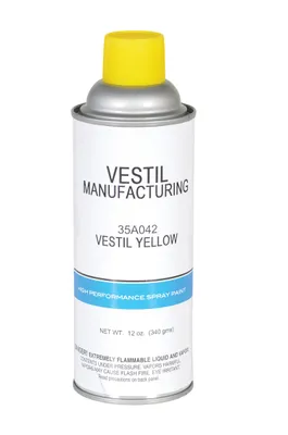 Vestil Solvent Based Touch Up Paint Aerosol Spray 12 Ounces Vestil Yellow