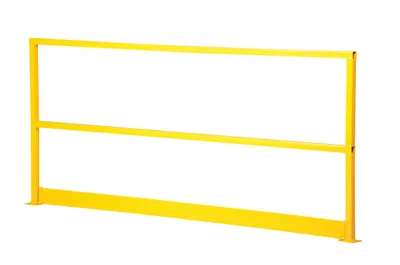Vestil Steel Safety Handrail with Toe Board 86-1/2 In. x 4 In. x 42 In. Yellow