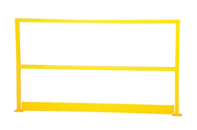 Vestil Steel Safety Handrail with Toe Board 98-1/2 In. x 4 In. x 42 In. Yellow