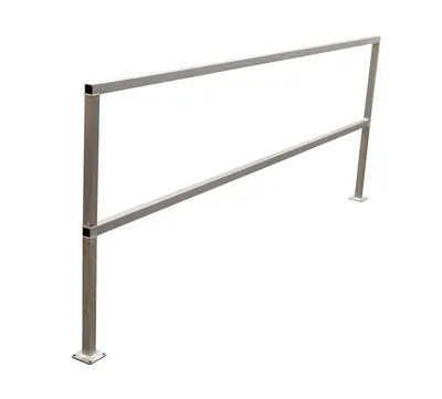 Vestil Aluminum Safety Handrail 110-1/2 In. x 4 In. x 42 In. Silver
