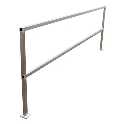 Vestil Aluminum Safety Handrail 122-1/2 In. x 4 In. x 42 In. Silver