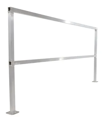 Vestil Aluminum Safety Handrail 86-1/2 In. x 4 In. x 42 In. Silver