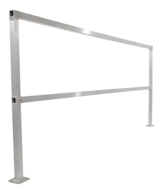 Vestil Aluminum Safety Handrail 98-1/2 In. x 4 In. x 42 In. Silver