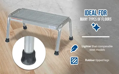 Vestil SSA-1 aluminum step stand feature highlights