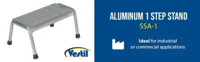 Vestil SSA-1 aluminum step stand feature highlights