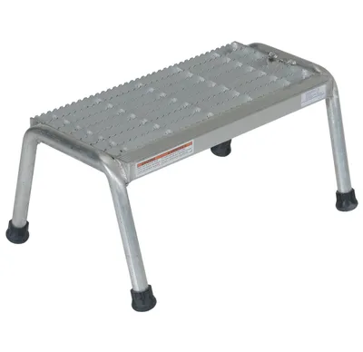 Vestil Aluminum 1 Step Stand 500 Lb. Capacity Silver
