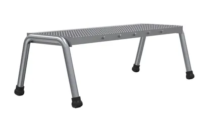 Vestil Aluminum 1 Step Wide Stand 500 Lb. Capacity Silver