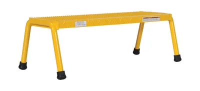 Vestil Aluminum 1 Step Wide Stand 500 Lb. Capacity Yellow
