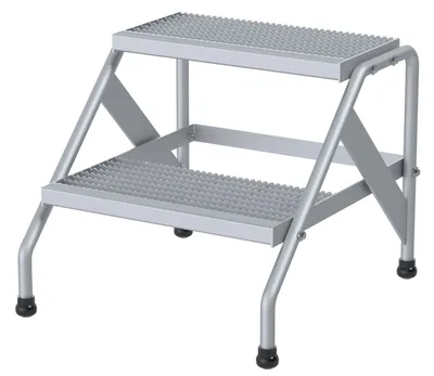 Vestil Aluminum 2 Step Knock Down Stand 500 Lb. Capacity Silver