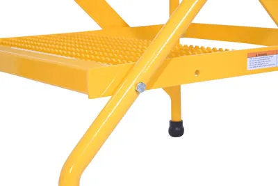 Vestil SSA-2-KD-Y aluminum step stand shown from an alternate angle