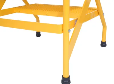 Vestil SSA-2-KD-Y aluminum step stand shown from an alternate angle