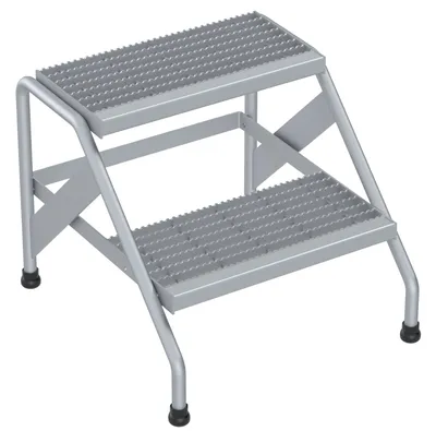 Vestil Aluminum 2 Step Stand 500 Lb. Capacity Silver