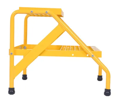 Vestil SSA-2W-KD-Y aluminum step stand shown from an alternate angle