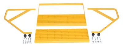 Vestil SSA-2W-KD-Y aluminum step stand shown from an alternate angle