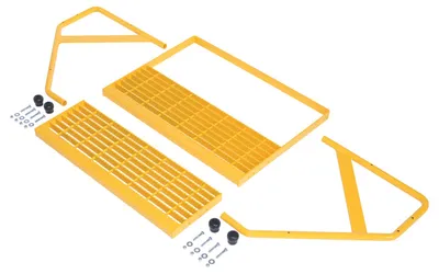 Vestil SSA-2W-KD-Y aluminum step stand shown from an alternate angle