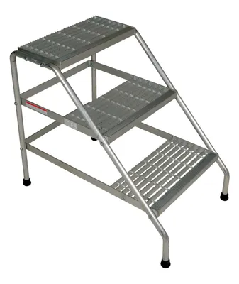 Vestil Aluminum 3 Step Knock Down Stand 500 Lb. Capacity Silver
