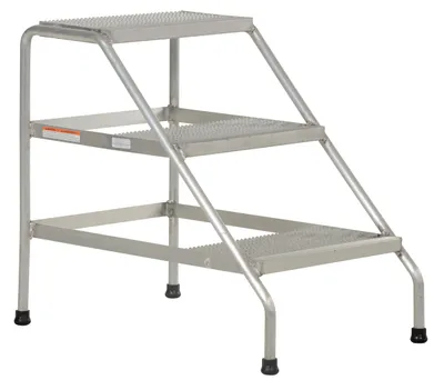 Vestil Aluminum 3 Step Stand 500 Lb. Capacity Silver