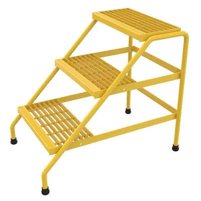 Vestil Aluminum 3 Step Stand 500 Lb. Capacity Yellow
