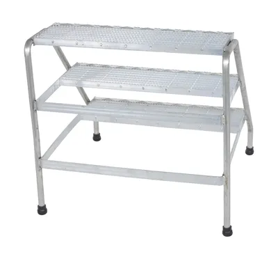 Vestil SSA-3W aluminum step stand shown from an alternate angle