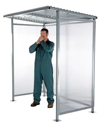 Vestil SSH-7939-80 smoking shelter bus stop shown from an alternate angle