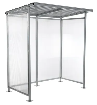 Vestil Steel Smoking Shelter Bus Stop 3-4 Person Capacity Silver
