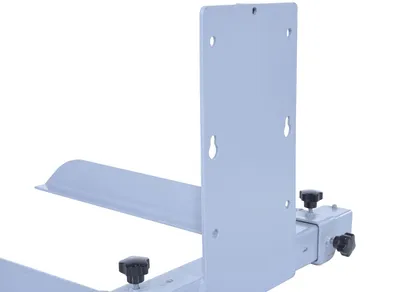 Vestil STA-ATT-BG-23 counter balanced narrow stacker w multi-use attachment shown from an alternate angle