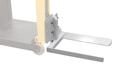 Vestil STA-ATT-FRF-20 counter balanced narrow stacker w multi-use attachment shown from an alternate angle