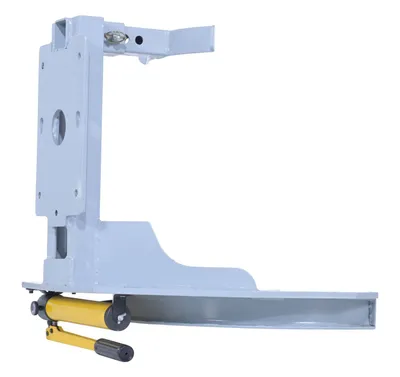 Vestil STA-ATT-HDGR counter balanced narrow stacker w multi-use attachment shown from an alternate angle
