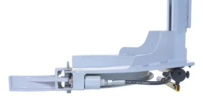 Vestil STA-ATT-HDGR counter balanced narrow stacker w multi-use attachment shown from an alternate angle