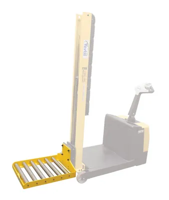 Vestil Steel Counter Balanced Power Lift Roller Platform Attachment 500 Lb. Capacity Yellow