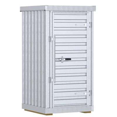 Vestil Galvanized Steel Storage Building 4 Ft. x 4 Ft. Wide Door 1,200 Lb. Capacity Gray
