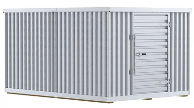 Vestil Galvanized Steel Double Storage Building 5,500 Lb. Floor Capacity Gray