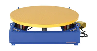 Vestil STPC-EHD stand alone powered carousel shown from an alternate angle