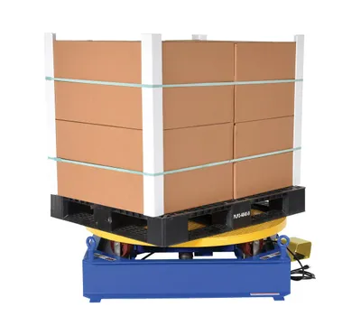 Vestil STPC-EHD stand alone powered carousel shown from an alternate angle
