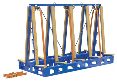 Vestil Steel/Wood Stationary Slab Transport Rack 97 In. x 64 In. 4,000 Lb. Capacity Blue