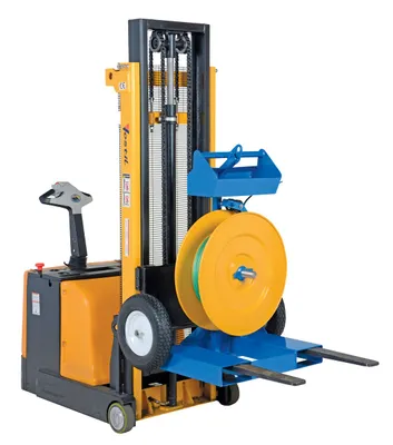 Vestil STRAP-FP heavy-duty banding cart shown from an alternate angle