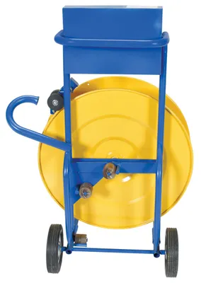 Vestil STRAP-P2 manual pallet probe strapping cart shown from an alternate angle