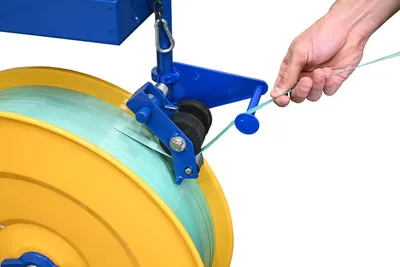 Vestil STRAP-P2 manual pallet probe strapping cart shown from an alternate angle