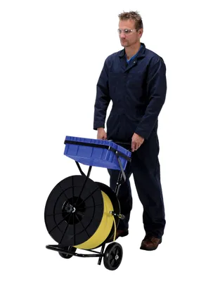 Vestil STRAP-PS-P strapping cart shown from an alternate angle