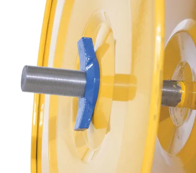 Vestil STRAP-WALL wall-mounted strapping dispenser shown from an alternate angle